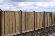 Exposed post timber fence