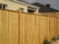 Timber fence alongside property