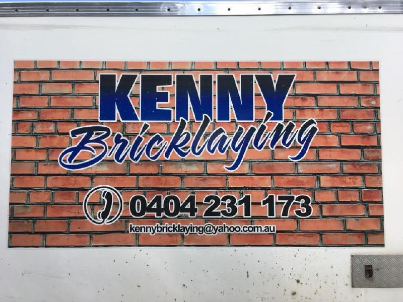 Kenny Bricklaying business sign